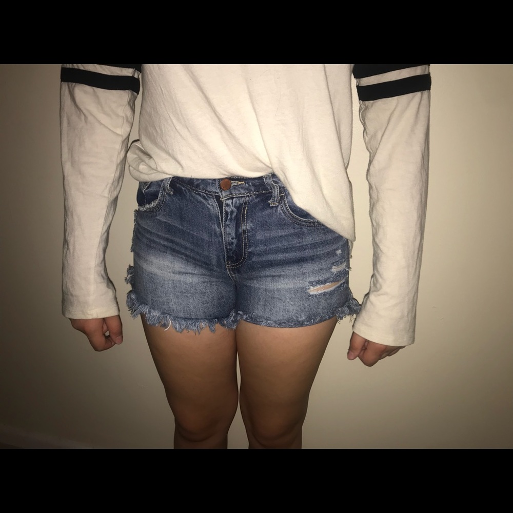 Dark blue ripped shorts!